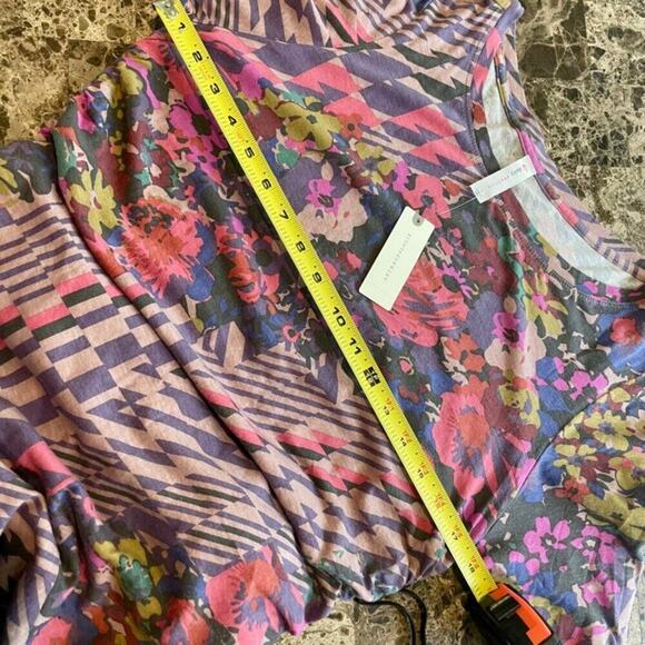 ANTHROPOLOGIE MINI DRESS RUCHED PURPLE /PINK SZ L ECLECTIC COTTAGECORE NEW - Picture 7 of 16